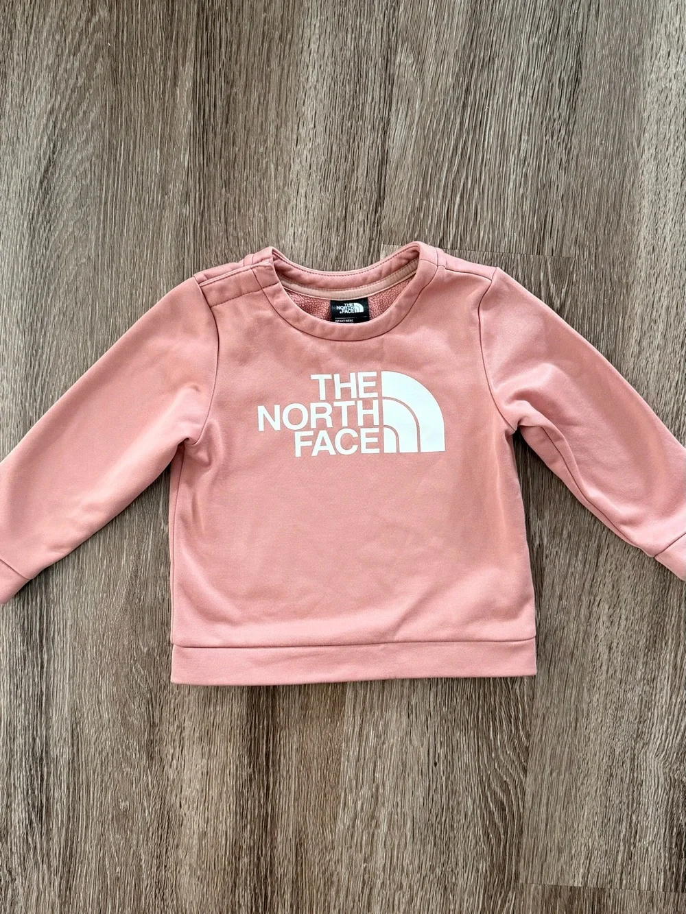 The North Face 12-18months baby toddler fleece lining Pink Crewneck Sweatshirt